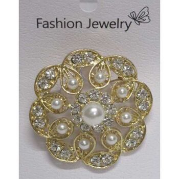 mandala brooch jewelry, rhinestones, gold pearl