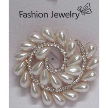 jewelry pins swirl pearl rhinestone