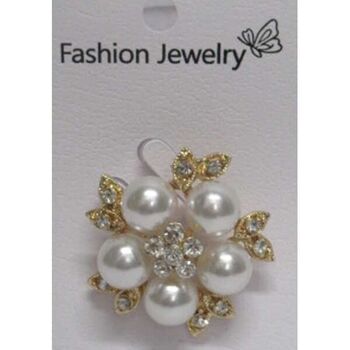 discreet brooch jewelry with rhinestones and pearls