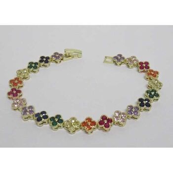 bijoux bracelet princesse strass de toutes couleurs en acier inoxydable