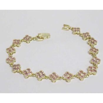 bracelet princesse strass rose en acier à cliper