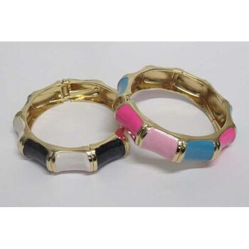selection of two-tone enamel bracelets for women