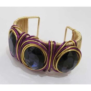 bracelet bijoux 3 ronds aluminium violet