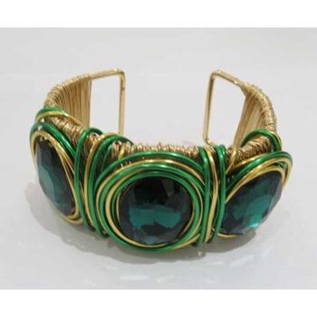 bracelet bijoux rond et spirale cristal vert