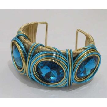 bijoux bracelets ronds bleu fait main