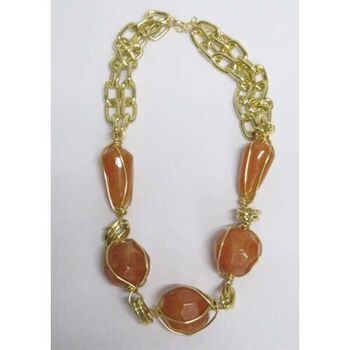 resin bead chain link necklace
