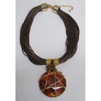 Bijoux bohême caillou marron