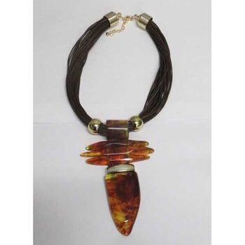 amber resin spike necklace