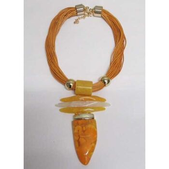 Bijoux pendentif  piques jaune