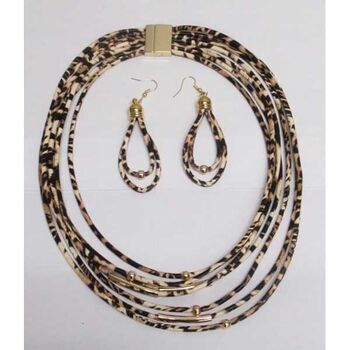 Bijoux collier tissu léopard