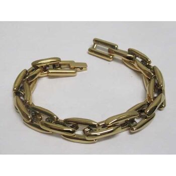 homme bracelet maillon rectangle doré