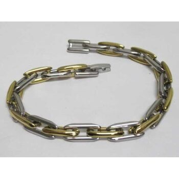 bracelet bijoux rectangulaire 2 tons petit en acier