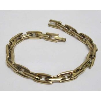 bracelet acier maille dore rectangle petit format