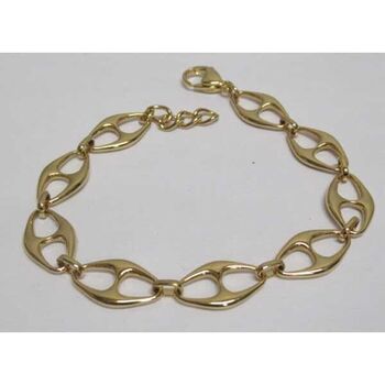 bracelet acier graine acier doré