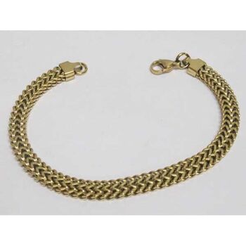 bijoux bracelet maillon plat épi acier inoxydable