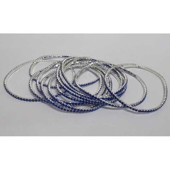 bracelet bijoux strass bleu dur