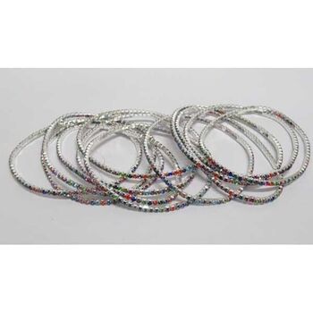 bijoux strass éclat de toutes couleurs bracelet lot de 12