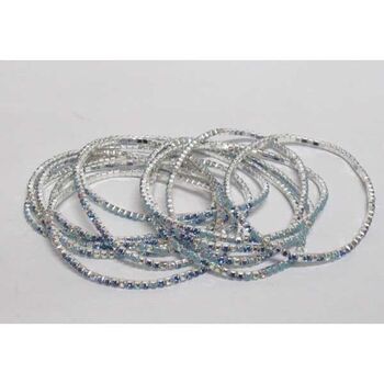 lot de 12 bracelet 1 rangée strass bleu