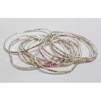 lot de bracelet rang strass rose jaune