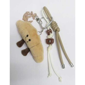 morning croissant keychain jewelry bag