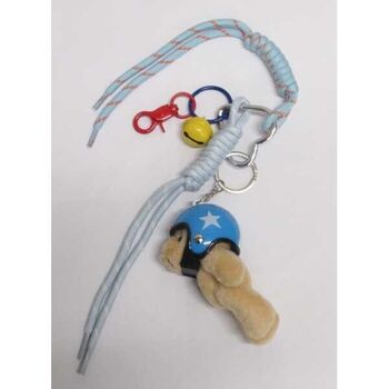 keychain, jewelry, bag, teddy bear, blue cap