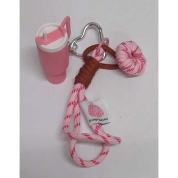 pink insulated bottle bag jewelry keychain