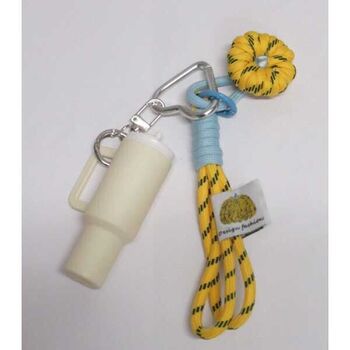 keychain jewelry bag water bottle beige