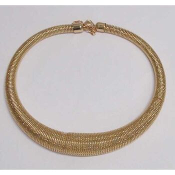 bijoux collier spirale metal fantaisie etincelant