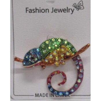 jewelry iguana color brooch
