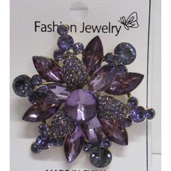 Flower and star brooch jewelry in purple