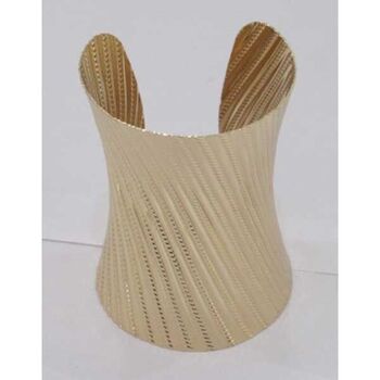 jonc bijoux rayures en biais dore