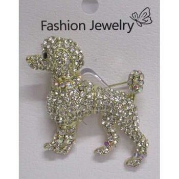 gold poodle face brooch jewelry
