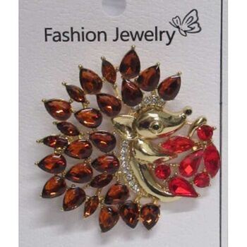brown hedgehog brooch