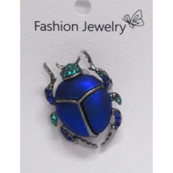 blue scarab brooch