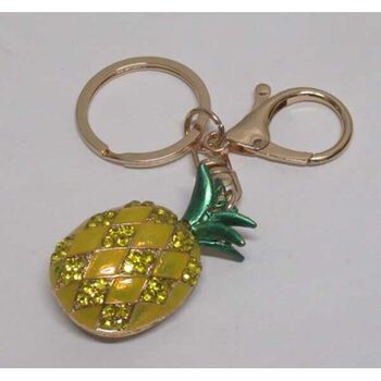 rhinestone pineapple keychain jewelry