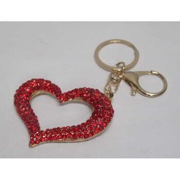bijoux porte clé coeur rouge creux allongé