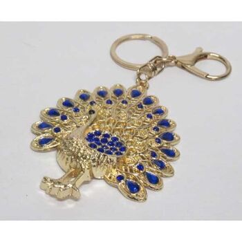 bijoux paon doré bleu