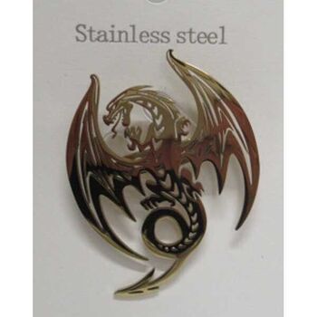 Gold-plated steel dragon pin jewelry