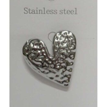 Marbled steel heart brooch jewelry