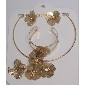 bijoux cerceau 4 pièces pétale fleur