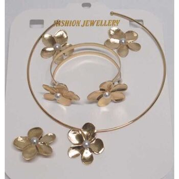 bijoux cerceau fleur perle ensemble