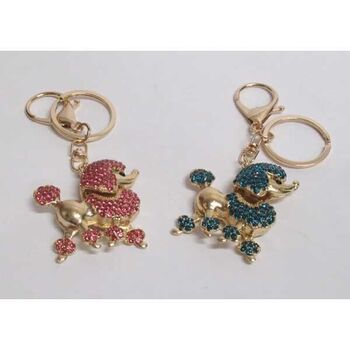 dog poodle keychain jewelry