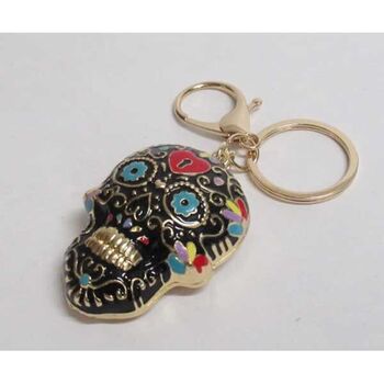 Enamel-colored skull keychain jewelry