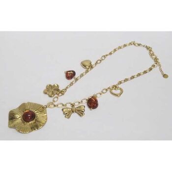 jewelry necklace pendant XL and charms in gold-plated steel