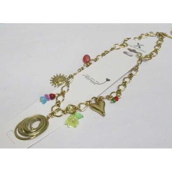 jewelry necklace pendant swirl beads colors steel