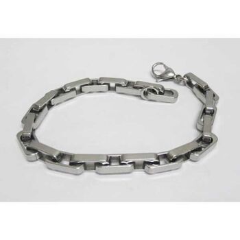 rectangular stainless steel chain bracelet