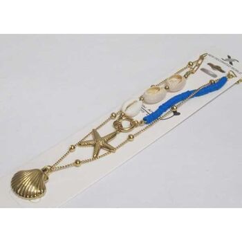 double chain steel jewelry cowrie shell starfish