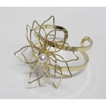 jonc bracelet floral perle