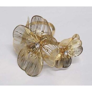 bijoux manchette petite et grande fleur en doré