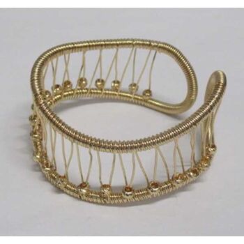 bracelet filaments perles amovible dorés